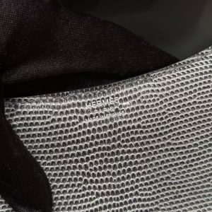 Hermes Constance 24 CM Bag Handmade In Lizard Leather from South Africa Silver Hardware 84 Gris Fonce - Image 15
