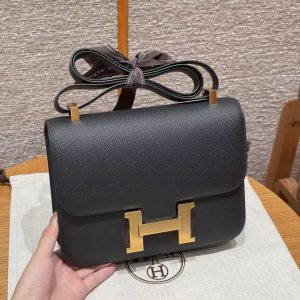 Hermes Constance 24 CM Bag Handmade In Epsom Calfskin Leather Gold Hardware 89 Nior