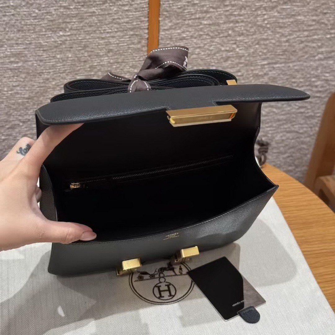 Hermes Constance 24 CM Bag Handmade In Epsom Calfskin Leather Gold Hardware 89 Nior - Image 16