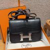 Hermes Constance 24 CM Bag Handmade In Alligator Leather from Mississippi Silver Hardware 89 Noir