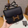 Hermes Constance 24 CM Bag Handmade In Chèvre Calfskin Leather Gold Hardware 89 Noir