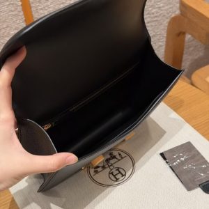 Hermes Constance 24 CM Bag Handmade In Chèvre Calfskin Leather Gold Hardware 89 Noir - Image 15
