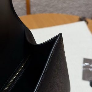 Hermes Constance 24 CM Bag Handmade In Chèvre Calfskin Leather Gold Hardware 89 Noir - Image 8