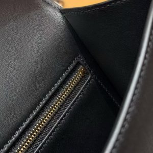 Hermes Constance 24 CM Bag Handmade In Chèvre Calfskin Leather Gold Hardware 89 Noir - Image 6