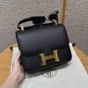 Hermes Constance 24 CM Bag Handmade In Epsom Calfskin Leather Gold Hardware 89 Noir