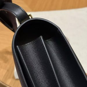 Hermes Constance 24 CM Bag Handmade In Epsom Calfskin Leather Gold Hardware 89 Noir - Image 4
