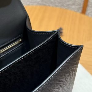 Hermes Constance 24 CM Bag Handmade In Epsom Calfskin Leather Gold Hardware 89 Noir - Image 3