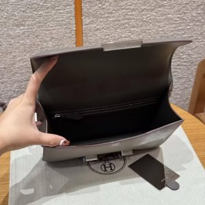 Hermes Constance 24 CM Bag Handmade In Epsom Calfskin Leather Silver Hardware 8F Etain - Image 15