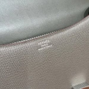 Hermes Constance 24 CM Bag Handmade In Epsom Calfskin Leather Silver Hardware 8F Etain - Image 13