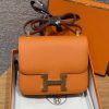 Hermes Constance 24 CM Bag Handmade In Epsom Calfskin Leather Gold Hardware 93 Orange
