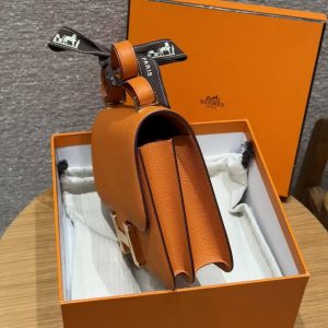 Hermes Constance 24 CM Bag Handmade In Epsom Calfskin Leather Gold Hardware 93 Orange - Image 17