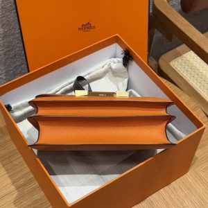 Hermes Constance 24 CM Bag Handmade In Epsom Calfskin Leather Gold Hardware 93 Orange - Image 15