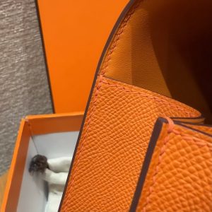 Hermes Constance 24 CM Bag Handmade In Epsom Calfskin Leather Gold Hardware 93 Orange - Image 9