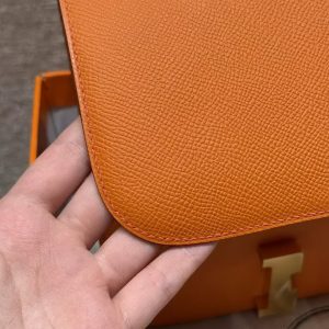 Hermes Constance 24 CM Bag Handmade In Epsom Calfskin Leather Gold Hardware 93 Orange - Image 8