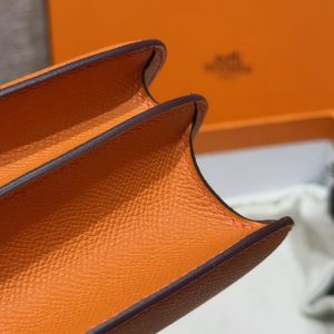 Hermes Constance 24 CM Bag Handmade In Epsom Calfskin Leather Gold Hardware 93 Orange - Image 6