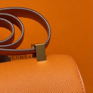 Hermes Constance 24 CM Bag Handmade In Epsom Calfskin Leather Gold Hardware 93 Orange - Image 5