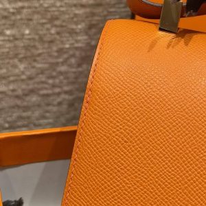 Hermes Constance 24 CM Bag Handmade In Epsom Calfskin Leather Gold Hardware 93 Orange - Image 4