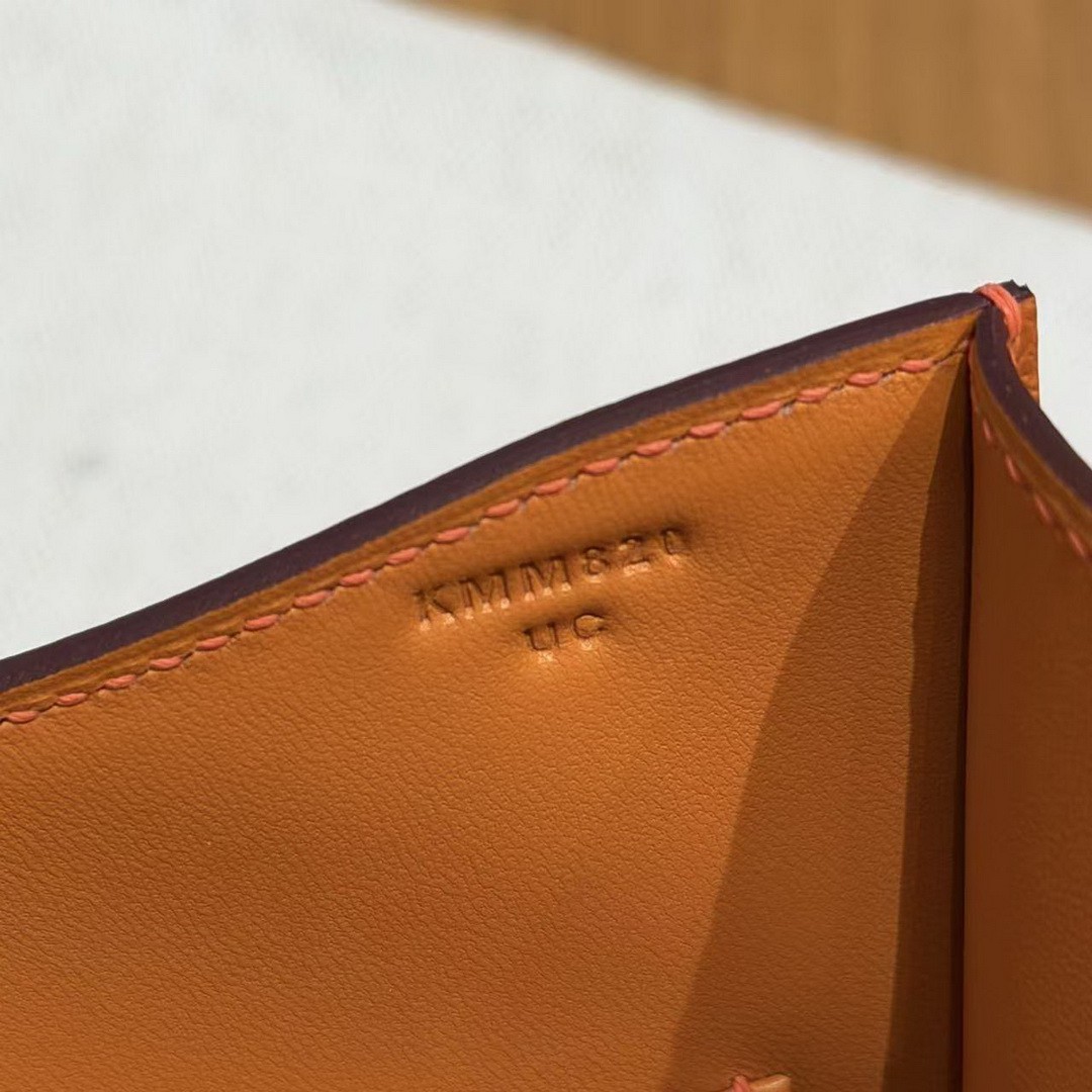 Hermes Constance 24 CM Bag Handmade In Epsom Calfskin Leather Silver Hardware 93 Orange - Image 14