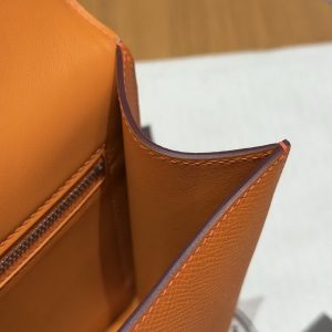 Hermes Constance 24 CM Bag Handmade In Epsom Calfskin Leather Silver Hardware 93 Orange - Image 7