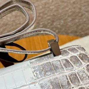 Hermes Constance 24 CM Bag Handmade In Niloticus Leather from Nile Silver Hardware Himalaya - Image 15