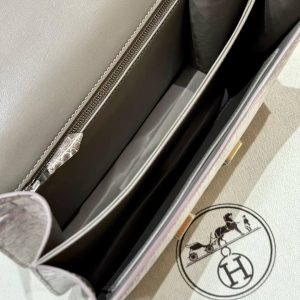 Hermes Constance 24 CM Bag Handmade In Niloticus Leather from Nile Silver Hardware Himalaya - Image 11