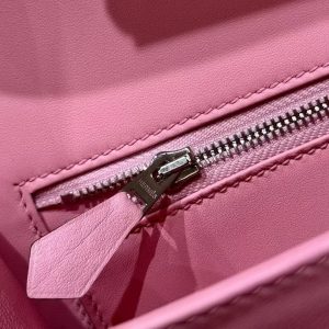 Hermes Constance 24 CM Bag Handmade In KK Ostrich Leather from South Africa Silver Hardware L4 Bubble Gum - Image 8
