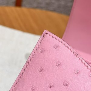 Hermes Constance 24 CM Bag Handmade In KK Ostrich Leather from South Africa Silver Hardware L4 Bubble Gum - Image 6