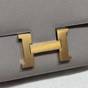 Hermes Constance 24 CM Bag Handmade In Epsom Calfskin Leather Gold Hardware M8 Girs Asphalte - Image 9