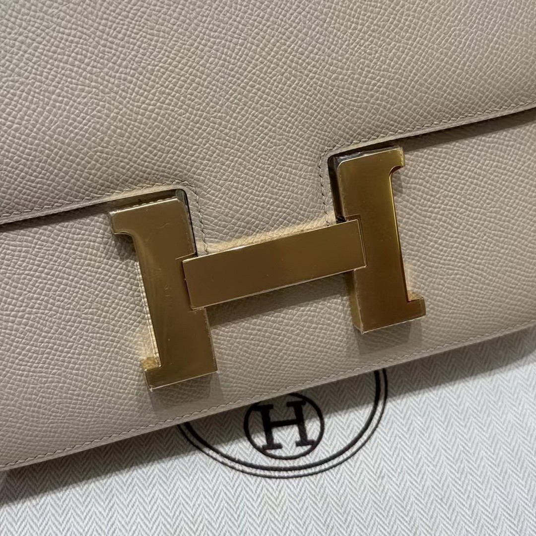 Hermes Constance 24 CM Bag Handmade In Epsom Calfskin Leather Gold Hardware S2 Trench - Image 23