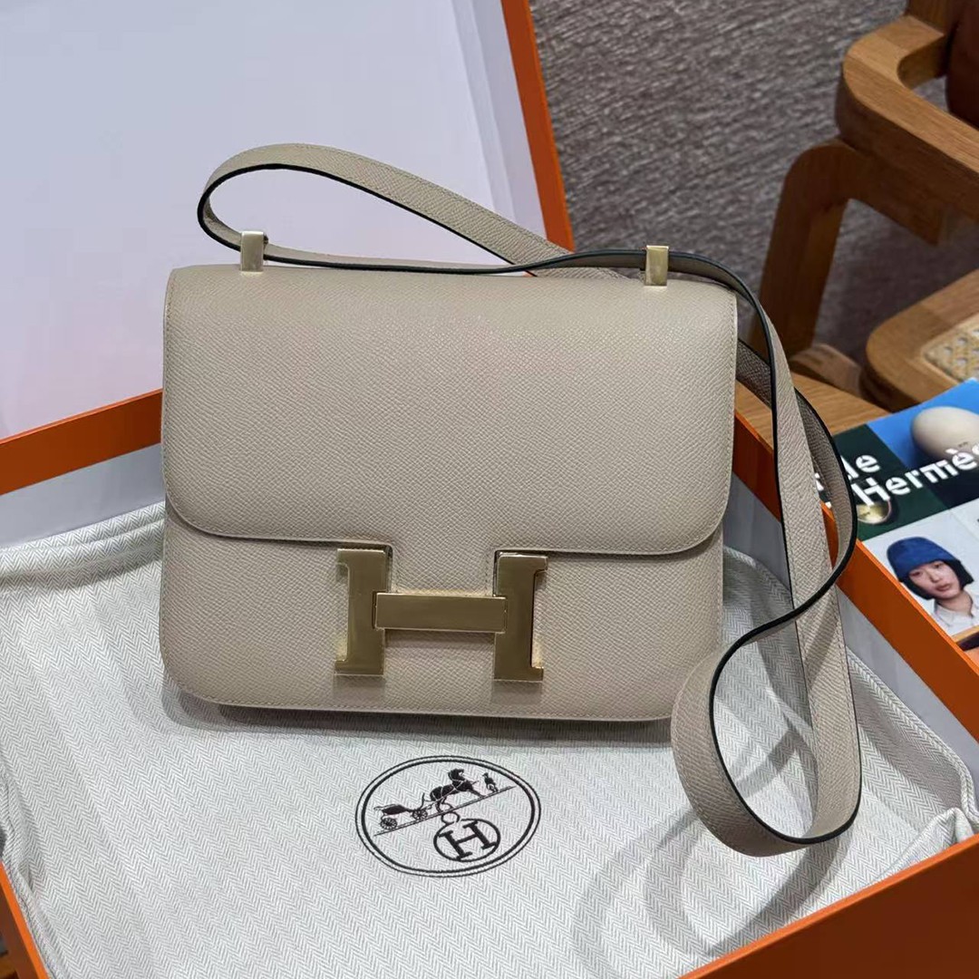 Hermes Constance 24 CM Bag Handmade In Epsom Calfskin Leather Gold Hardware S2 Trench - Image 8