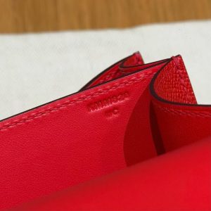 Hermes Constance 24 CM Bag Handmade In Epsom Calfskin Leather Silver Hardware S3 Rouge Coeur - Image 13