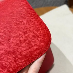 Hermes Constance 24 CM Bag Handmade In Epsom Calfskin Leather Silver Hardware S3 Rouge Coeur - Image 8