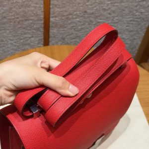 Hermes Constance 24 CM Bag Handmade In Epsom Calfskin Leather Silver Hardware S3 Rouge Coeur - Image 5