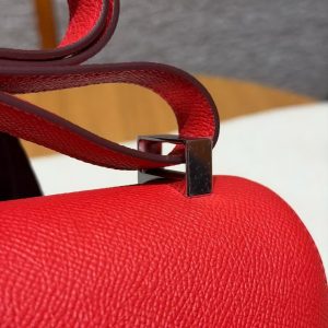 Hermes Constance 24 CM Bag Handmade In Epsom Calfskin Leather Silver Hardware S3 Rouge Coeur - Image 4