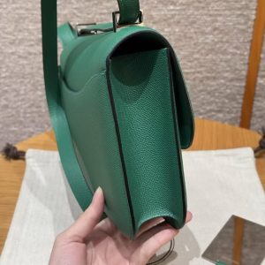 Hermes Constance 24 CM Bag Handmade In Epsom Calfskin Leather Silver Hardware U4 Vert Vertigo - Image 23
