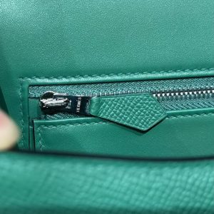 Hermes Constance 24 CM Bag Handmade In Epsom Calfskin Leather Silver Hardware U4 Vert Vertigo - Image 17