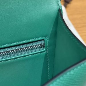 Hermes Constance 24 CM Bag Handmade In Epsom Calfskin Leather Silver Hardware U4 Vert Vertigo - Image 13