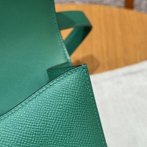 Hermes Constance 24 CM Bag Handmade In Epsom Calfskin Leather Silver Hardware U4 Vert Vertigo - Image 12