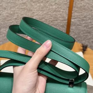 Hermes Constance 24 CM Bag Handmade In Epsom Calfskin Leather Silver Hardware U4 Vert Vertigo - Image 11