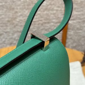 Hermes Constance 24 CM Bag Handmade In Epsom Calfskin Leather Silver Hardware U4 Vert Vertigo - Image 9