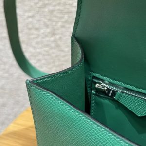 Hermes Constance 24 CM Bag Handmade In Epsom Calfskin Leather Silver Hardware U4 Vert Vertigo - Image 3