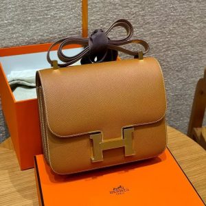 Hermes Constance 24 CM Bag Handmade In Epsom Calfskin Leather Gold Hardware CK37 Gold - Image 2