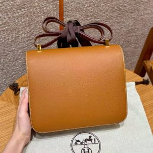 Hermes Constance 24 CM Bag Handmade In Epsom Calfskin Leather Gold Hardware CK37 Gold - Image 22