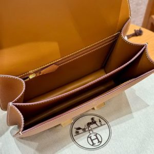Hermes Constance 24 CM Bag Handmade In Epsom Calfskin Leather Gold Hardware CK37 Gold - Image 20