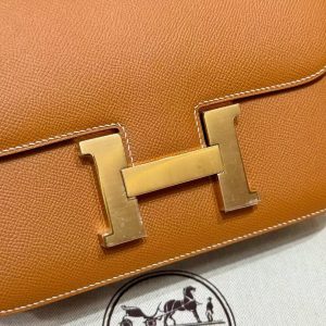 Hermes Constance 24 CM Bag Handmade In Epsom Calfskin Leather Gold Hardware CK37 Gold - Image 14