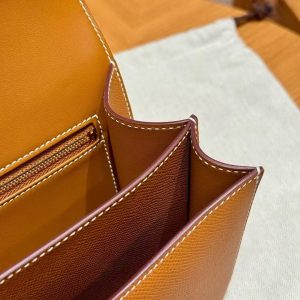 Hermes Constance 24 CM Bag Handmade In Epsom Calfskin Leather Gold Hardware CK37 Gold - Image 13