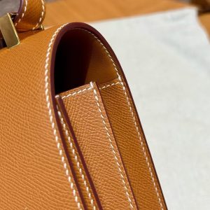 Hermes Constance 24 CM Bag Handmade In Epsom Calfskin Leather Gold Hardware CK37 Gold - Image 12