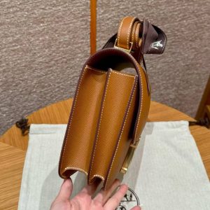 Hermes Constance 24 CM Bag Handmade In Epsom Calfskin Leather Gold Hardware CK37 Gold - Image 9