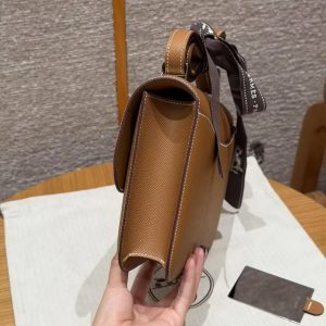 Hermes Constance 24 CM Bag Handmade In Epsom Calfskin Leather Silver Hardware CK37 Gold - Image 17