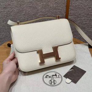 Hermes Constance 24 CM Bag Handmade In Epsom Calfskin Leather Rose Gold Hardware I2 Nana